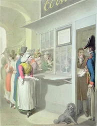Den offentliga författaren i Palais-Royal, från "Tableau de Paris", 1815-41